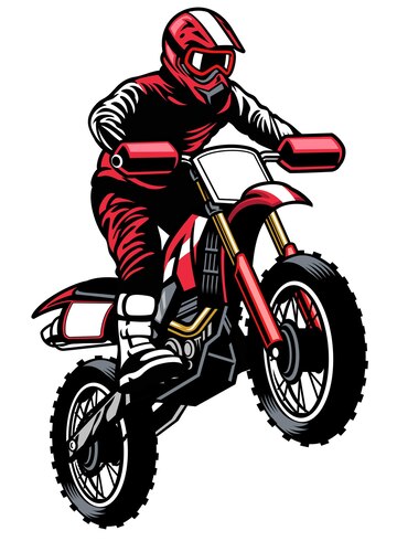 Motocross Piloto Realizando Um Salto Alto. Estilo Dos Desenhos Animados.  Ilustração Vetorial Conceitual Sobre Motocross Sport. Royalty Free SVG,  Cliparts, Vetores, e Ilustrações Stock. Image 77835191