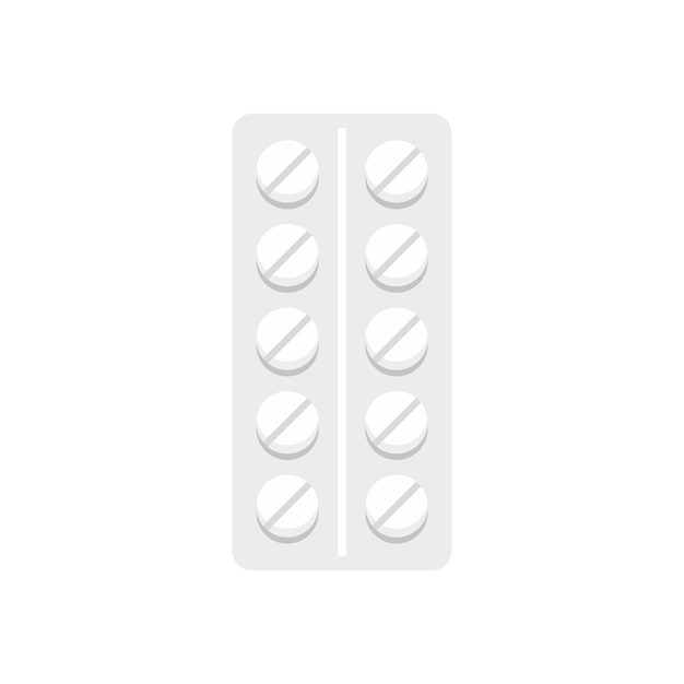 Pílulas pacote ícone ilustração plana do ícone vetor pacote pílulas isolado no fundo branco