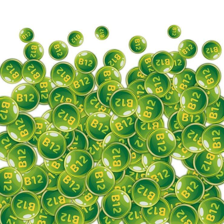 Vetor pílulas redondas de vitamina b12