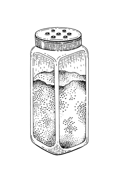 Pimenta preta ou veja ilustração vetorial de sal