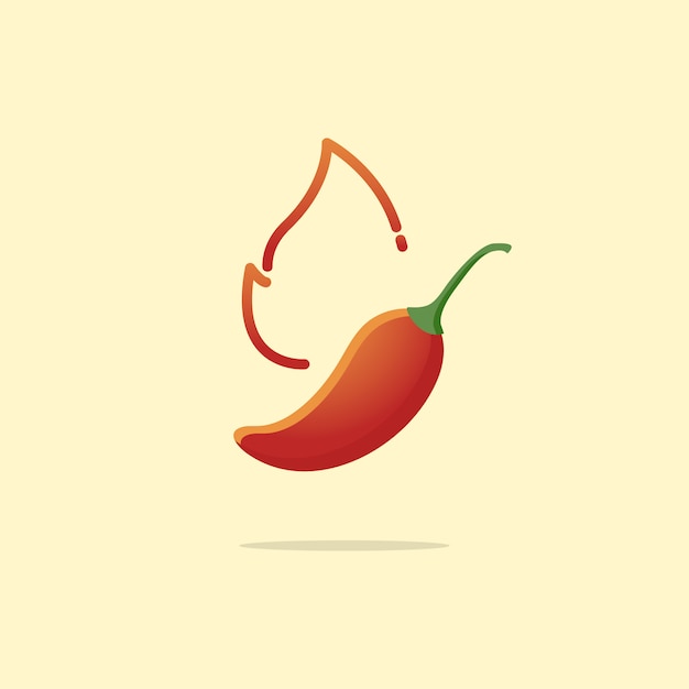 Pimenta quente e picante com fogo