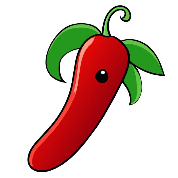 Vetor pimentão vermelho desenhado à mão cartoon adesivo ícone conceito ilustração isolada