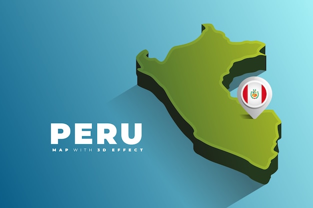 Vetor pin de localização no mapa do peru