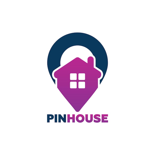 Pin house logo design template vector, emblema, design concept, creative symbol, icon