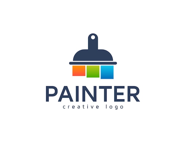 Pincel colorido para modelo de design de logotipo de tinta