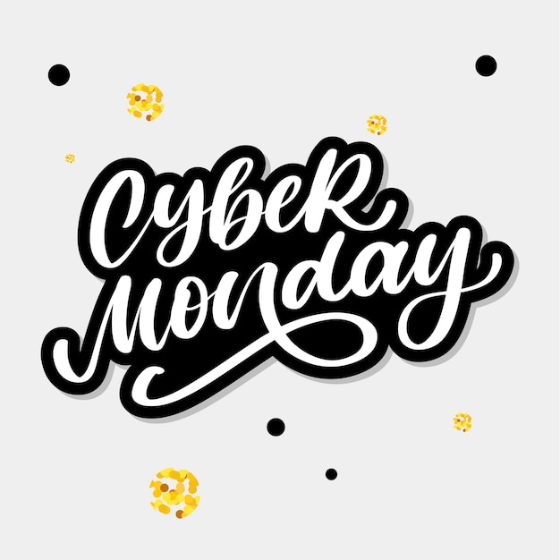 Pincel de caligrafia de letras da cyber monday