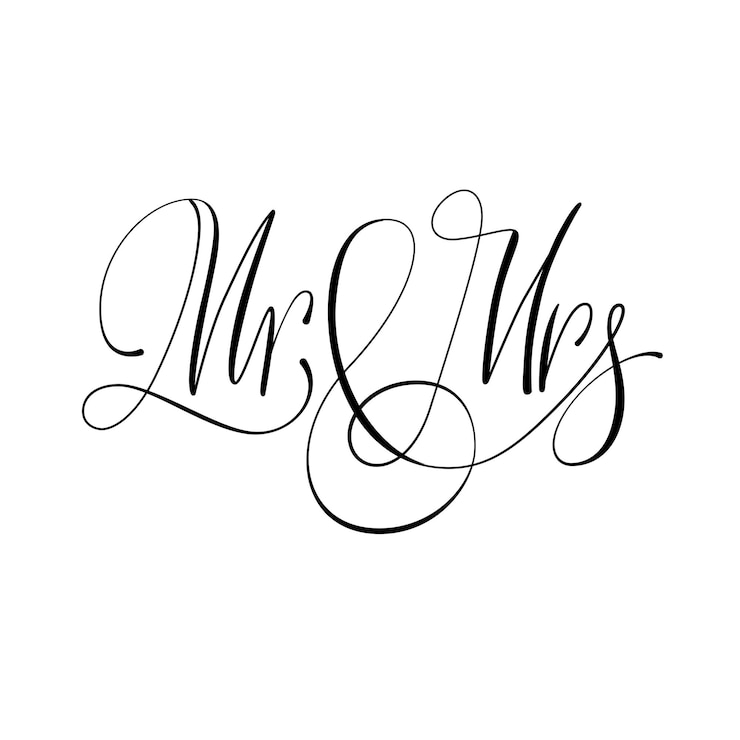 Vetor pincel desenhado à mão lettering tinta escrevendo estilo de caligrafia sr e sra citação salve a data ortografia de caligrafia ondulada com floreio para decoração do convite de casamento ilustração em vetor