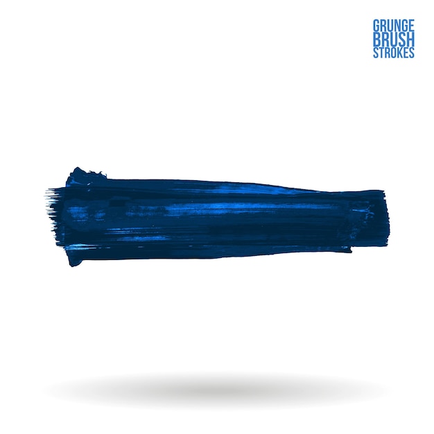 Vetor pincelada azul e textura elemento abstrato pintado à mão do vetor grunge