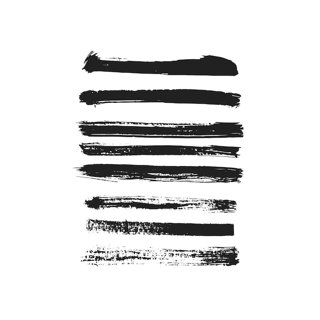 Pincelada de tinta e modelo de pincel com salpicos grunge. Conjunto de vetores de pincelada de tinta. Elementos de design artístico sujos. Respingos de grunge, mancha de sujeira, formato vetorial