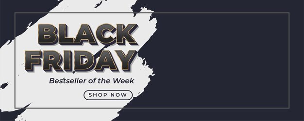 Vetor pincelada em preto e branco super black friday banner modelo de venda de vetor premium