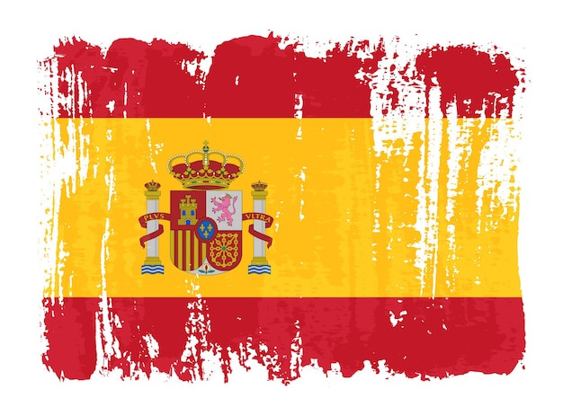 Vetor pincelada grunge bandeira da espanha