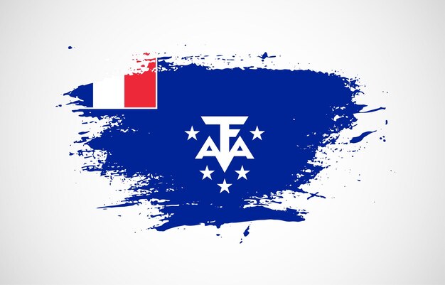 Pincelada grunge com a bandeira nacional das terras austrais e antárticas francesas