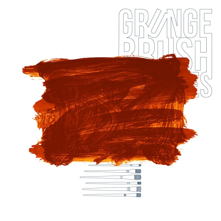Vetor pincelada laranja e textura elemento abstrato pintado à mão do vetor grunge
