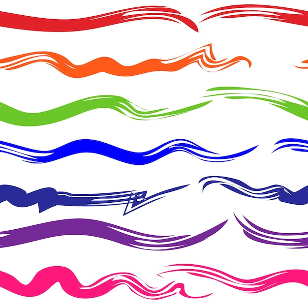 Vetor pinceladas abstratas de padrão sem costura padrão de arco-íris