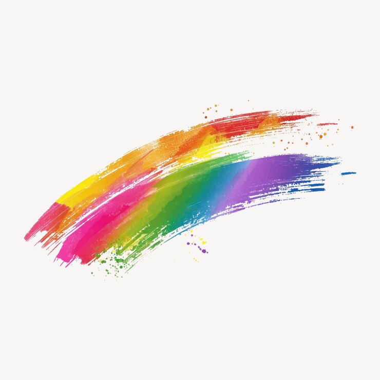 Vetor pincelagem de arco-íris colorido e vibrante