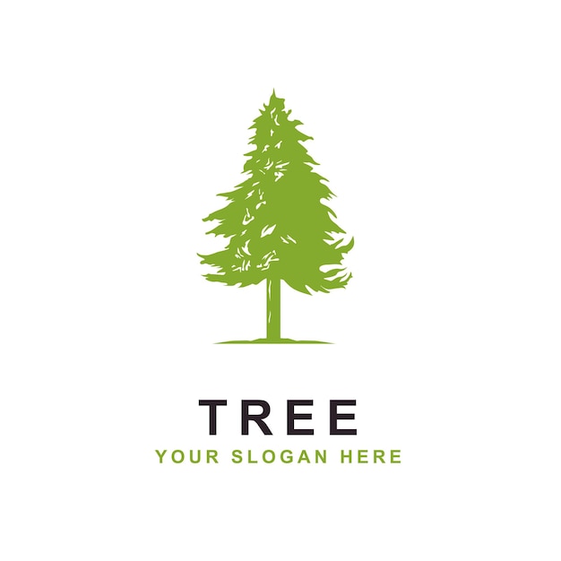 Vetor pine tree vector logo template silhueta vetorial de uma ilustração de árvore