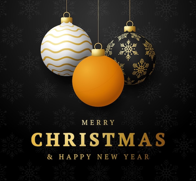 Ping pong Feliz Natal e Feliz Ano Novo cartão de felicitações de esportes de luxo. bola de tênis de mesa como uma bola de Natal no fundo. Ilustração vetorial.