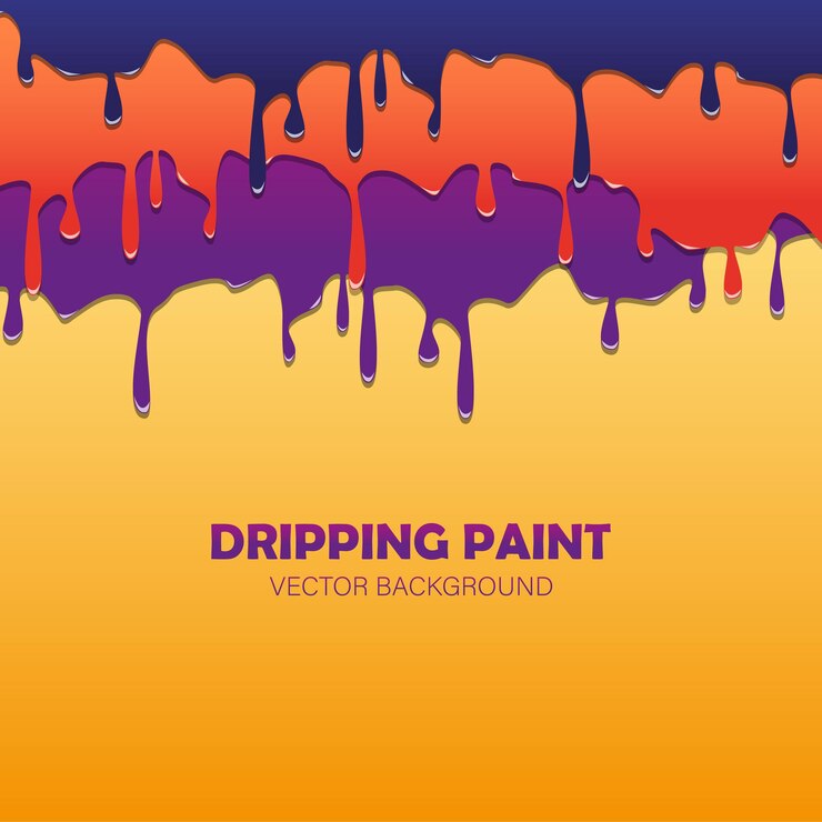 Vetor pingando fundo de vetor de tinta com várias cores por design vetorial