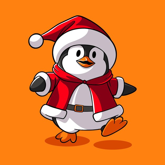 Pinguim bonito, personagem de desenho animado, estilo Chibi.