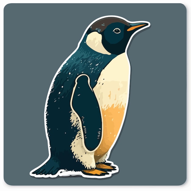 Pinguim ilustrado com um lindo lacinho na cabeça