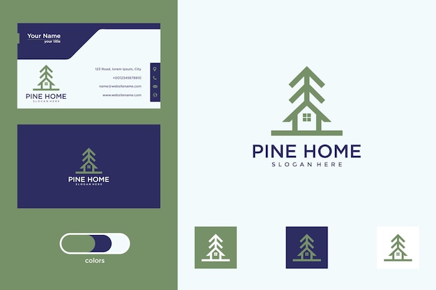 Pinho com design de logotipo para casa e cartão de visita