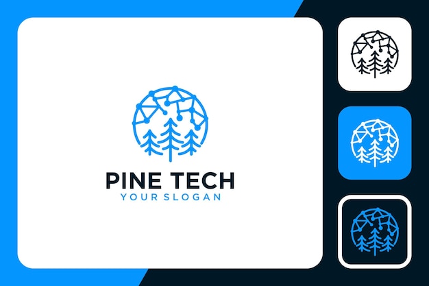 Pinho com inspiração de design de logotipo de tecnologia