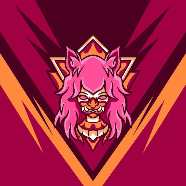 Pink devil player para mascote de jogos