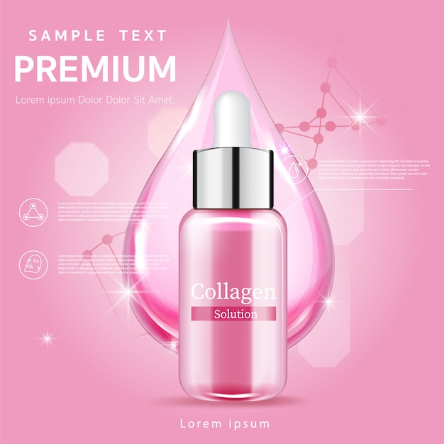 Pink Serum Tratamento Facial Essence Skin Care Cosmetic.