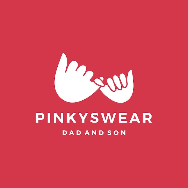 Pinky jura promessa pai e filho filha dedo mindinho mão ilustração ícone vetorial