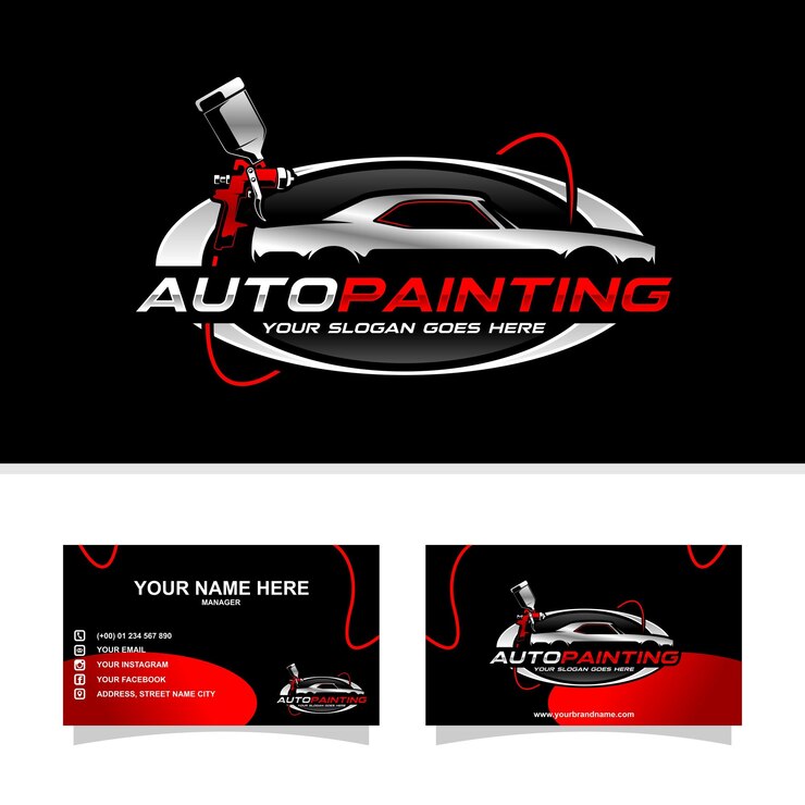 Vetor pintura automática com cartão de visita