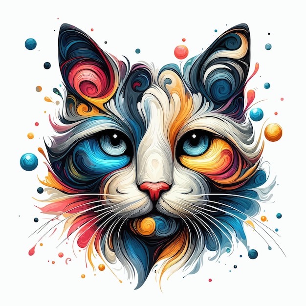 Vetor pintura de cabeça de gato