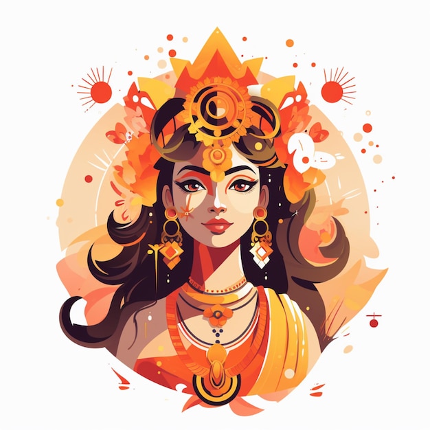 Vetor pintura de navratri vetor livre isolada