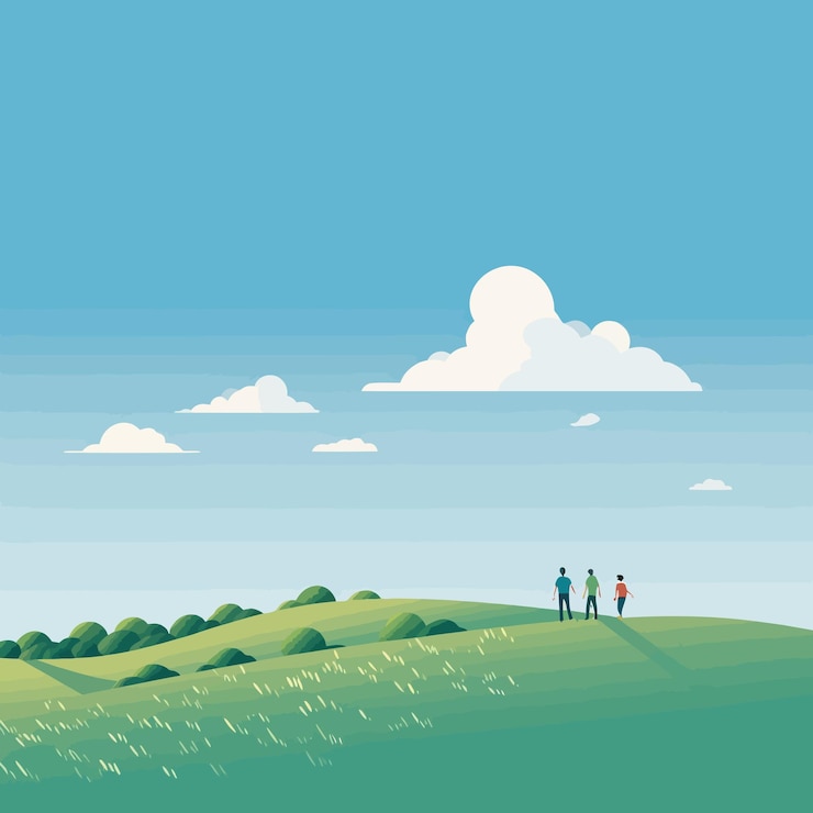 Vetor pintura de paisagens