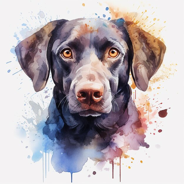 Vetor pintura dinâmica de animais de estimação com espaço branco