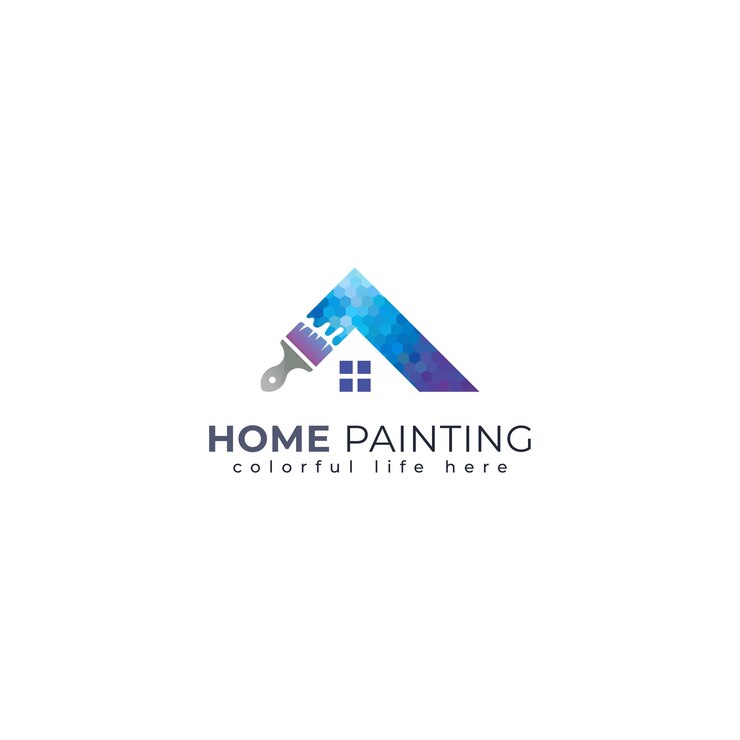 Pintura em casa logotipo colorido
