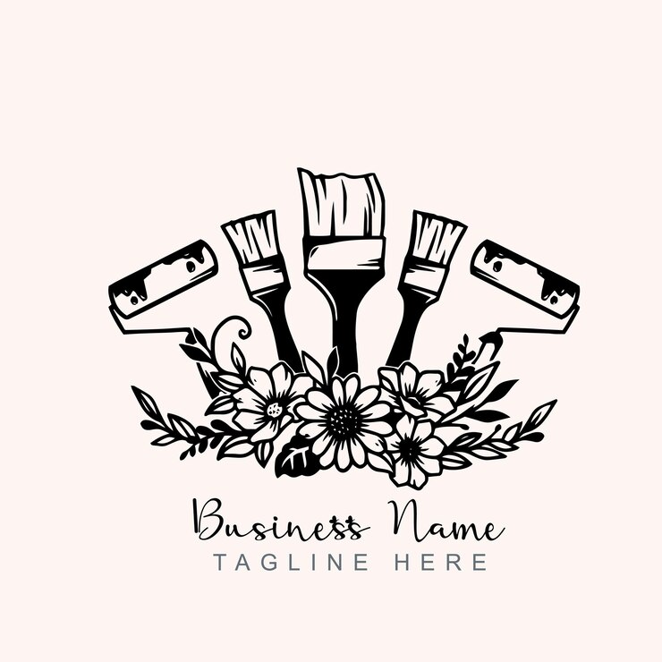 Vetor pintura estética mínima modelo de logotipo de flor ilustração linha vetorial logotipo desenhado à mão
