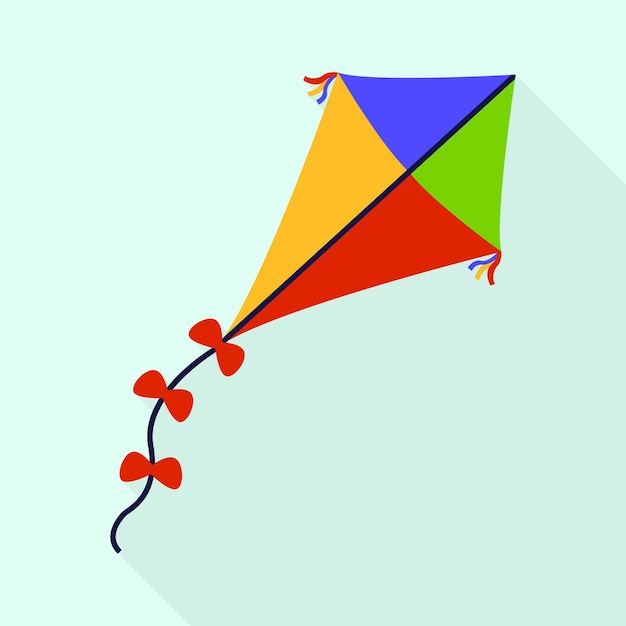Vetor pipa colorida com ícone de gravata borboleta ilustração plana de pipa colorida com ícone vetorial de gravata borboleta para web design
