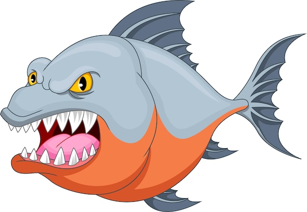 Piranha fish cartoon