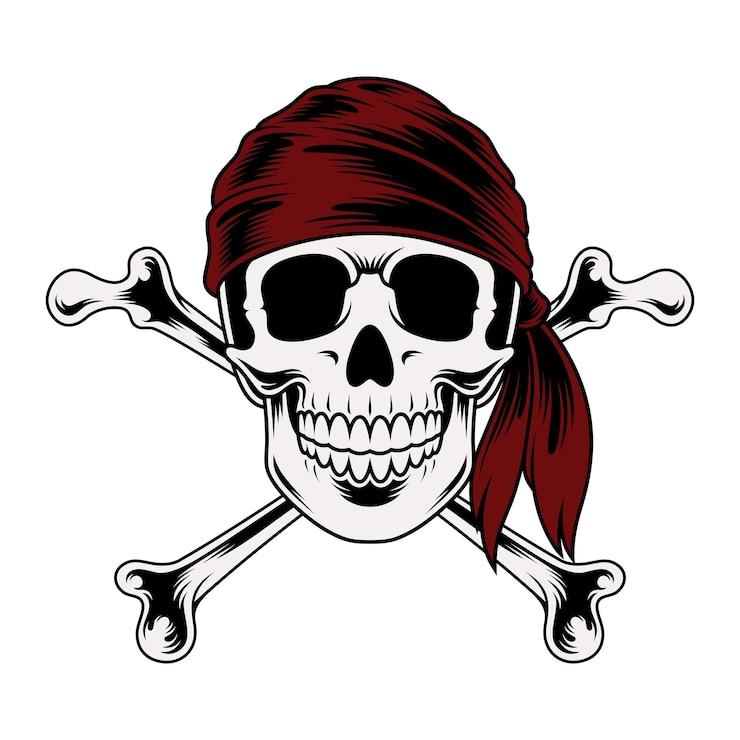 Vetor pirata caveira