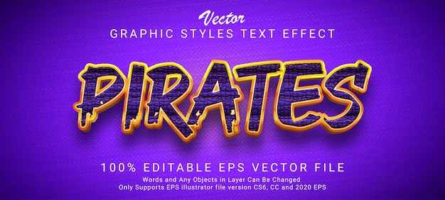 Piratas amaldiçoam efeito de texto editável