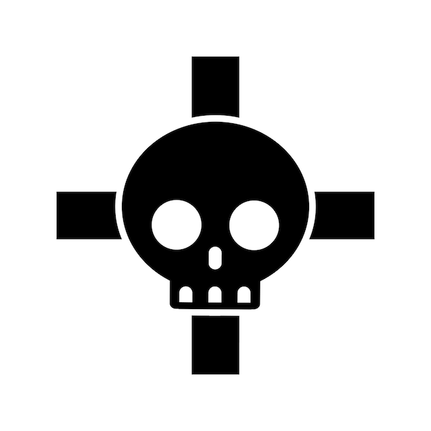 Piratas bonitos cruz crânio jolly roger ossos símbolo bandeira isolado desenho vetorial de ícone doodle