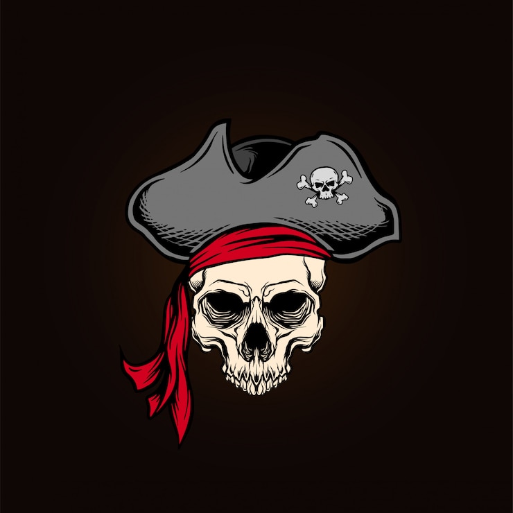 Vetor piratas da cabeça do crânio