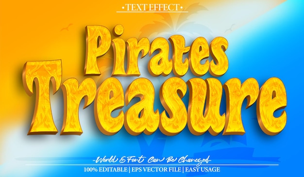 Piratas Tesouro Vector Efeito de Texto Editável Alfabeto Template de Mar Capitão