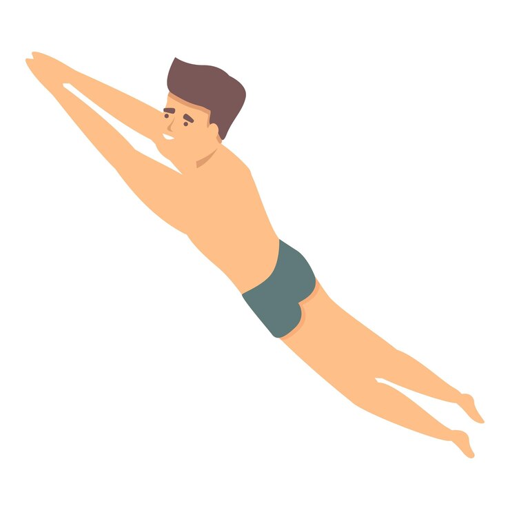 Vetor piscina nadador atleta ícone desenho animado vetor natação esporte mergulhador maiô