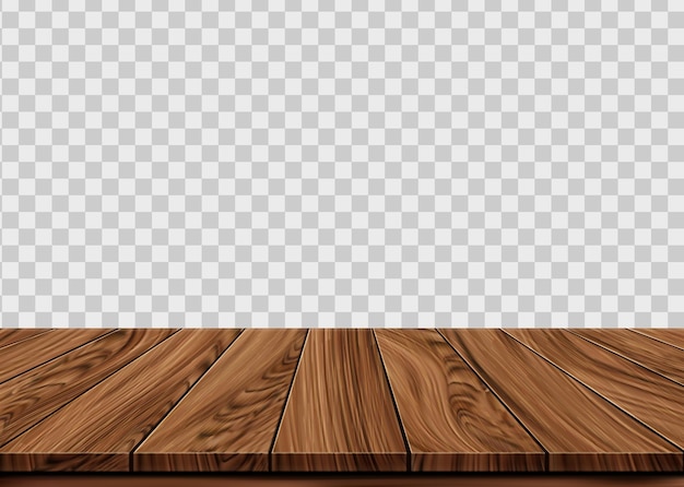 Vetor piso de madeira ou placa de mesa fundo transparente