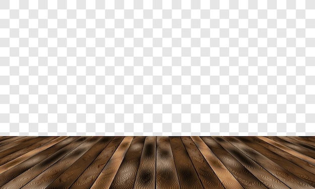 Vetor piso sujo de madeira marrom realista e vetor de fundo quadriculado cinza