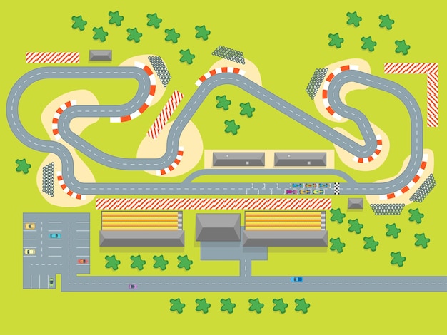 Corrida De Carros Curva De Estrada Vazia Vista De Cima No Estilo De Desenho  Animado Isolada Em Fundo Branco. Mapa Da Fórmula Despo Ilustração do Vetor  - Ilustração de mapa, cartoon: 248551178