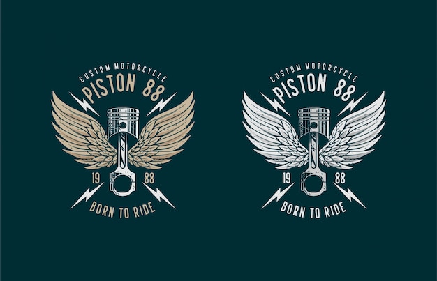 Vetor pistão de bicicleta logotipo cultura personalizada design ilustração