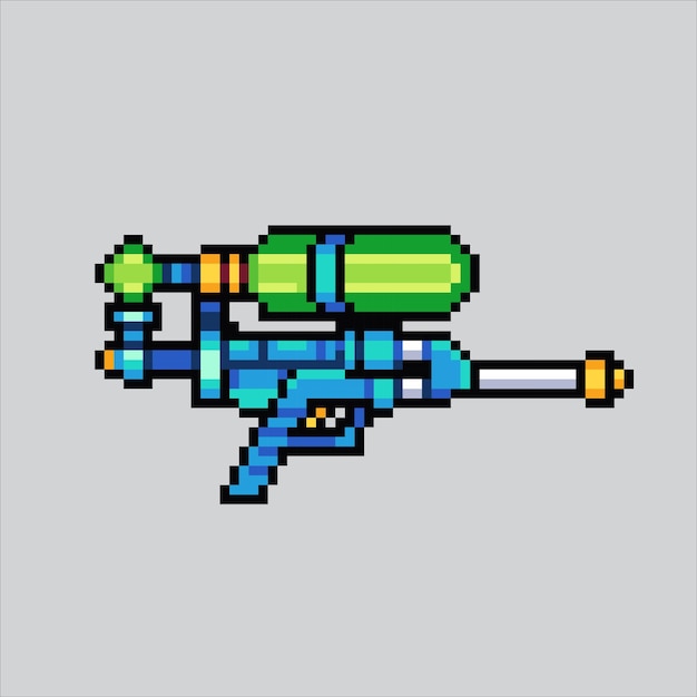 pixel arte ilustração água pistola. pixelizada água pistola. água