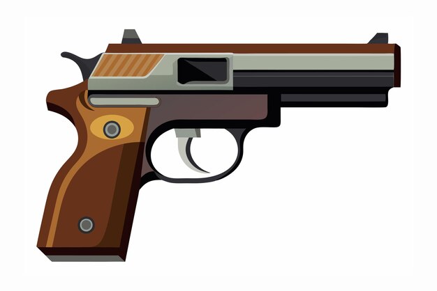 Pistola preta com fundo branco